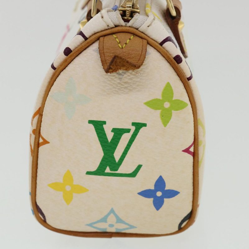 LOUIS VUITTON Monogram Multicolor Mini Speedy Hand Bag White M92645 Auth am648g - Image 3