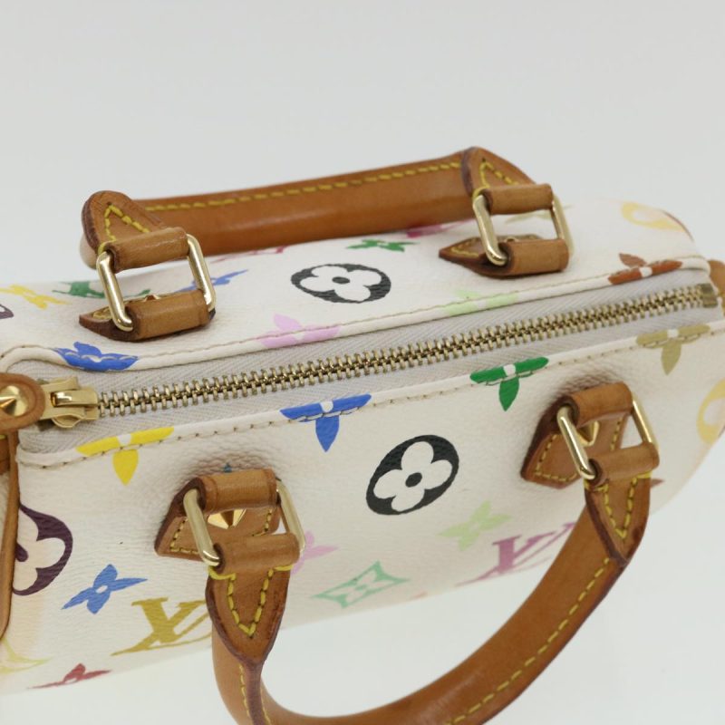 LOUIS VUITTON Monogram Multicolor Mini Speedy Hand Bag White M92645 Auth am648g - Image 5