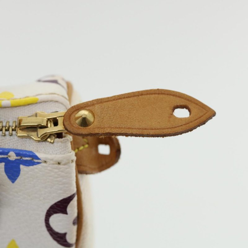 LOUIS VUITTON Monogram Multicolor Mini Speedy Hand Bag White M92645 Auth am648g - Image 9